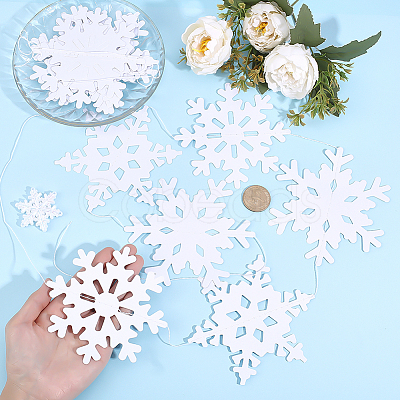 6Pcs Paper Snowflake Hanging Banners DIY-ME0001-95-1