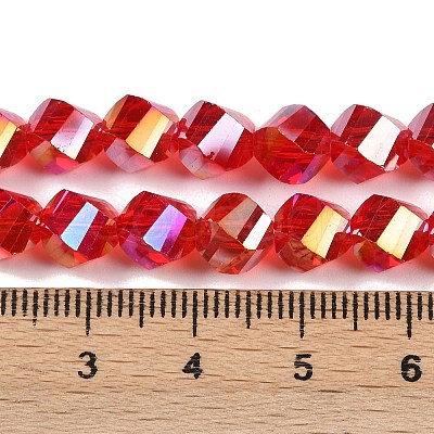 Electroplate Transparent Glass Beads Strands EGLA-B011-02A-AB01-1