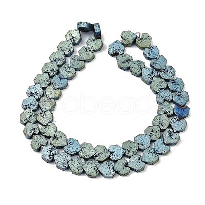 Electroplated Natural Lava Rock Beads Strands G-K388-04B-03-1