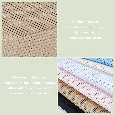 12Pcs 6 Colors 11CT Cross Stitch Fabric Sheets DIY-CY0002-77B-1