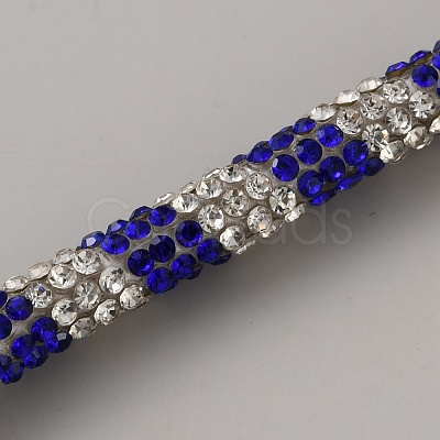 PVC with Rhinestone Round Tube Cord OCOR-WH0120-79B-1