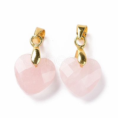 Natural Rose Quartz Pendants G-C023-07I-1