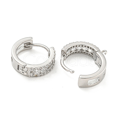 Rack Plating Brass Micro Pave Cubic Zirconia Hoop Earring Findings EJEW-C102-21A-P-1