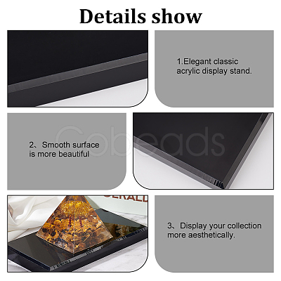 Rectangle Opaque Acrylic Display Base DJEW-WH0034-50B-1