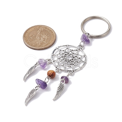 Woven Web/Net with Wing Alloy Pendant Keychain KEYC-JKC00587-01-1