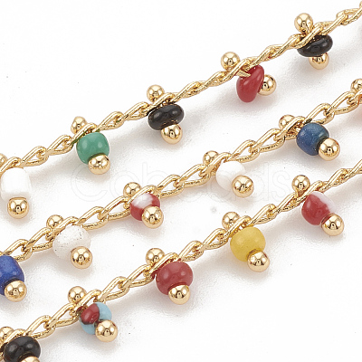 Handmade Seed Beaded Chains CHC-N015-13A-1