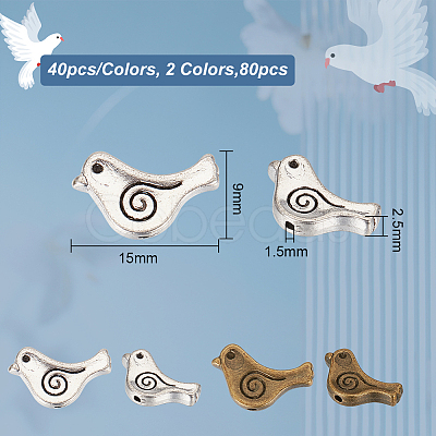 80pcs Tibetan Style Alloy Beads FIND-GO0001-66-1