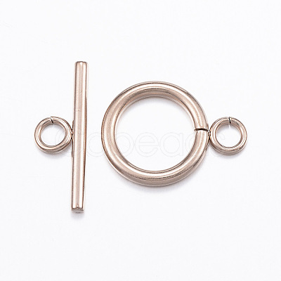 Ion Plating(IP) 304 Stainless Steel Toggle Clasps X-STAS-E127-01RG-1