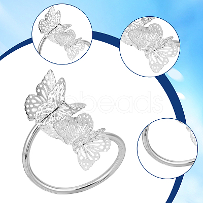 Butterfly Iron Napkin Rings AJEW-WH20070-109S-1