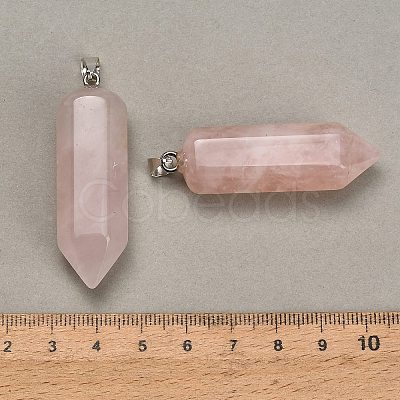 Natural Rose Quartz Pendants GG-CBAA0EE-02P-19-1