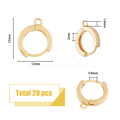 20Pcs Brass Hoop Earrings KK-DC0002-99-1