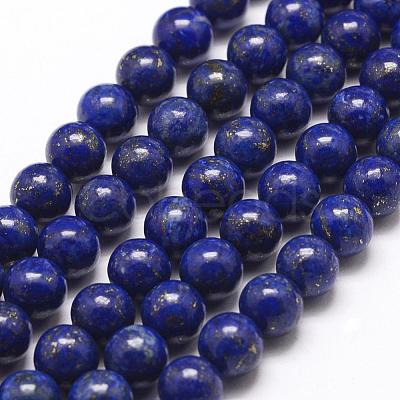 Natural Dyed Lapis Lazuli Bead Strands G-G953-04-10mm-1