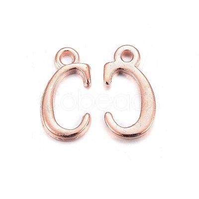 Rose Gold Plated Alloy Letter Pendants X-PALLOY-J718-01RG-C-1