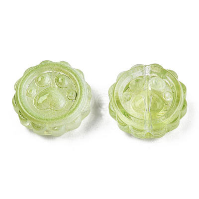 Transparent Spray Painted Glass Beads GLAA-N035-037-C03-1