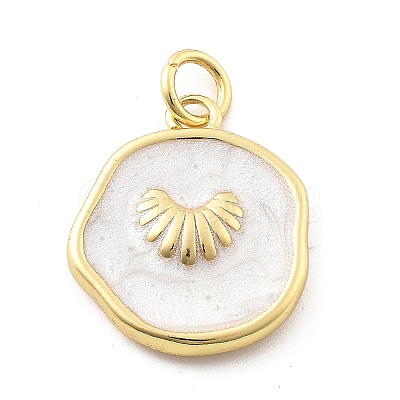 Ocean Theme Brass Enamel Pendants KK-Q029-01D-G-1