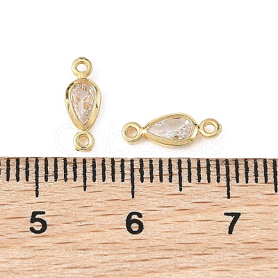 SHEGRACE Brass Pave Clear Cubic Zirconia Teardrop Connector Charms XGRQ2O545-449G-1