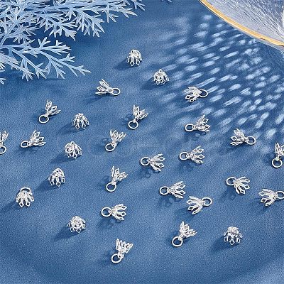 Brass Filigree Bead Cap Bails KK-HY0001-21-1