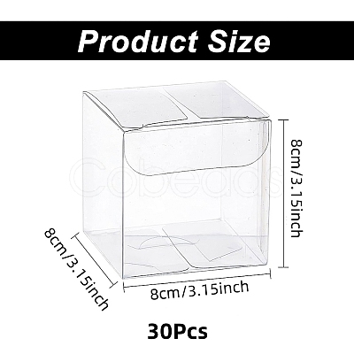 Transparent Plastic PET Box Gift Packaging CON-WH0052-8x8cm-1