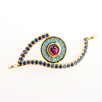 DIY Brass Micro Pave Cubic Zirconia Links X-DIY-S029-40G-1