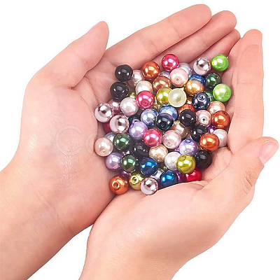 Eco-Friendly Dyed Glass Pearl Round Beads HY-PH0011-01-10mm-1