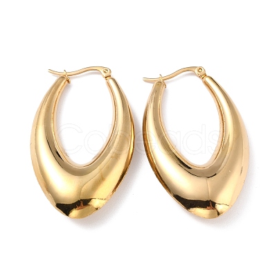 Ion Plating(IP) 304 Stainless Steel Hoop Earrings EJEW-A059-02G-1