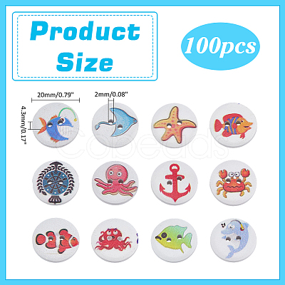 100Pcs 2-Hole Wood Buttons DIY-WH0899-112-1
