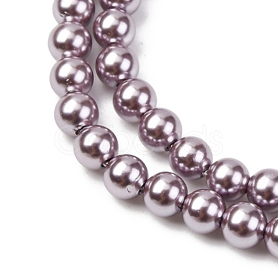 Electroplated Shell Pearl Beads Strands X-BSHE-G041-4mm-02-1