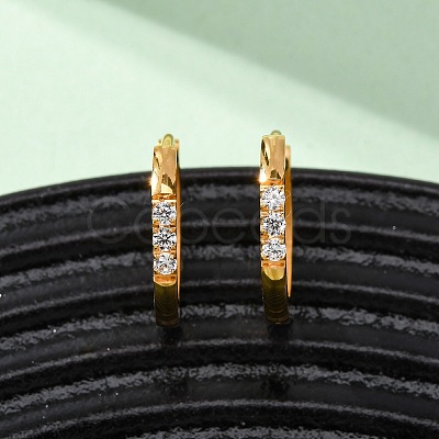 304 Stainless Steel Clear Cubic Zirconia Hoop Earrings EJEW-D331-18C-G-1