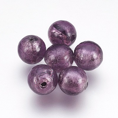 Handmade Silver Foil Lampwork Beads LAMP-J089-P12-1