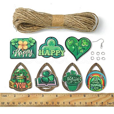 DIY Saint Patrick's Day Earring/Pendant Decoration Making Kits DIY-FS0005-53-1