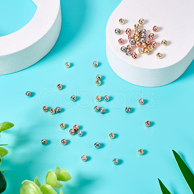 60Pcs 3 Colors Brass Beads KK-TA0001-59-1