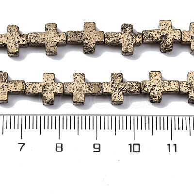 Electroplated Natural Lava Rock Beads Strands G-A256-A01-01A-1