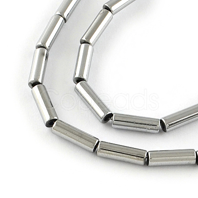 Tube Electroplated Non-magnetic Synthetic Hematite Beads Strands G-R259-38H-1