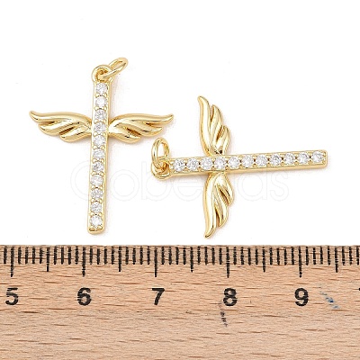 Brass Micro Pave Cubic Zirconia Pendants KK-G544-22G-1