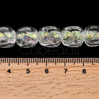 Handmade Foil Lampwork Beads Strands FOIL-C002-01C-1