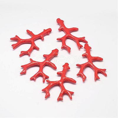 Branch Dyed Synthetical Coral Big Pendants CORA-L041-01-1