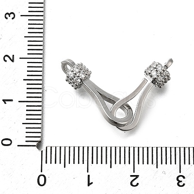 Brass Cubic Zirconia Hook and S-Hook Clasps KK-Q048-05P-1