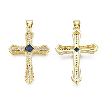 Brass Micro Pave Cubic Zirconia Pendants KK-N227-86D-1