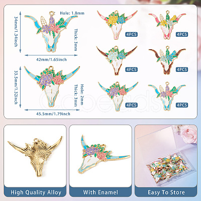 24Pcs 6 Styles Alloy Enamel Pendants ENAM-TA0002-51-1
