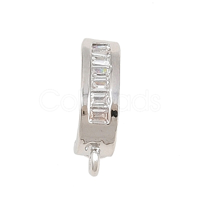 Brass Micro Pave Clear Cubic Zirconia Enhancer Shortener Pendant Bails KK-Z151-02P-1