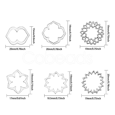 120Pcs 6 Styles Tibetan Style Alloy Linking Rings FIND-CA0007-42-1