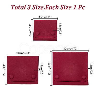3Pcs 3 Styles Microfiber Flip Jewelry Bags ABAG-AR0001-06A-1