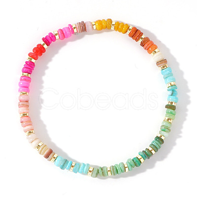 Christmas Natural Shell Beads Stretch Bracelets for Women NE0130-1
