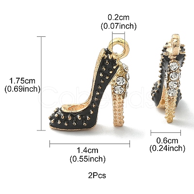2Pcs Alloy Enamel Stilettos Pendants ENAM-YW0002-30A-1