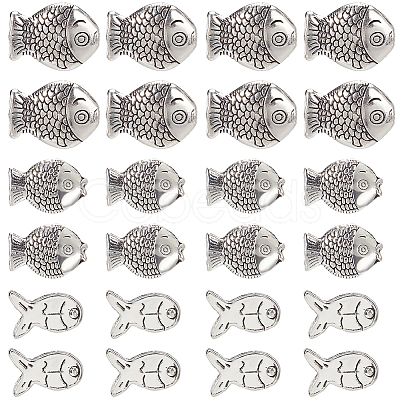 120Pcs 3 Styles Tibetan Style Alloy Beads TIBEB-SC0001-36-1