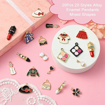 20Pcs 20 Styles Alloy Enamel Pendants ENAM-YW0003-91-1