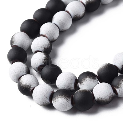 Spray Painted Non-magnetic Synthetic Hematite Beads Strands G-N337-01F-1