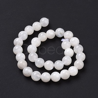 Natural Rainbow Moonstone Round Beads Strands G-P088-57-8mm-1