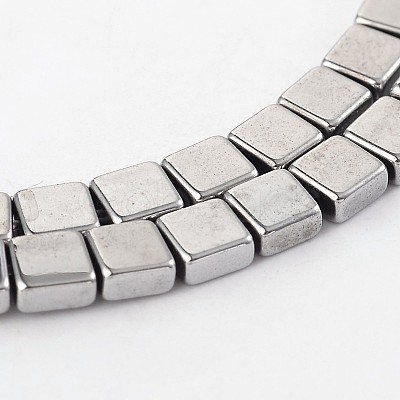 Electroplate Non-magnetic Synthetic Hematite Square Bead Strands G-L368-02D-1