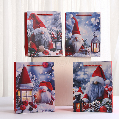 Christmas Paper Gnome Printed Tote Bags ABAG-P015-01B-1